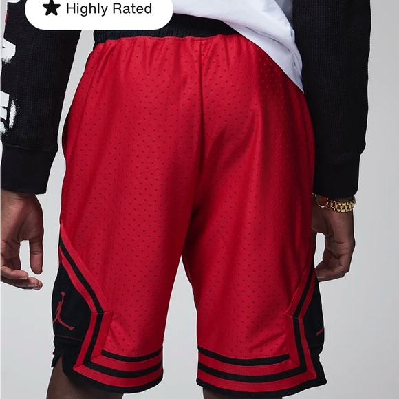 NWT Boys Nike Jordan Air Dri-FIT Diamond Shorts Gym Red Black - Large - Picture 4 of 9